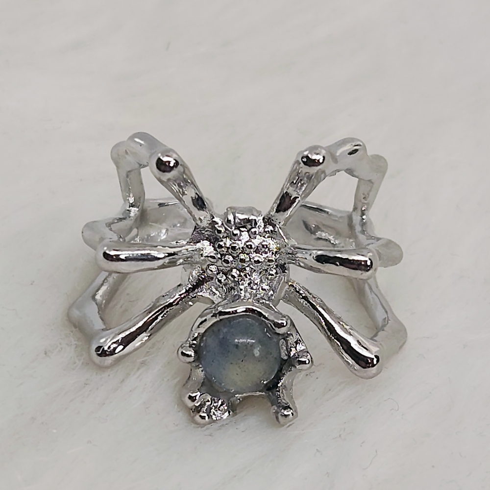 Labradorite Spider Ring | Adjustable Silver Tone … - image 3